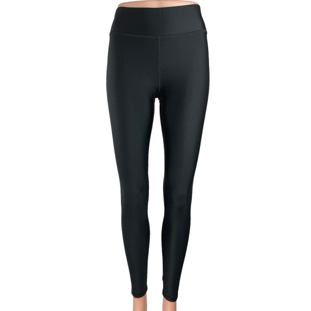 Terez Women's Black Pull On Mid Rise Athletic Fitness Stretch Ankle Leggings S